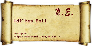 Méhes Emil névjegykártya